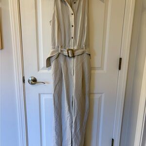 LOFT Linen Belted Jumpsuit